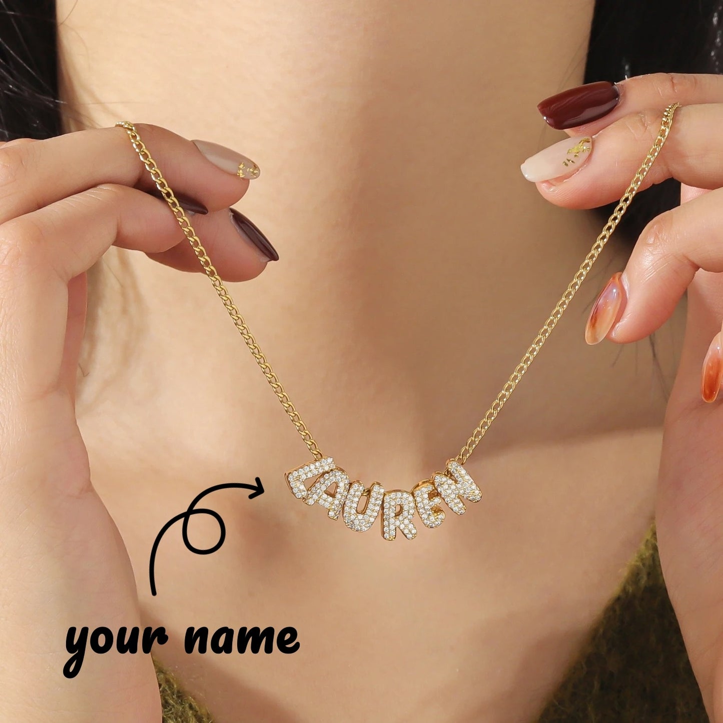 Personalised Crystal Bubble Pendant Necklace